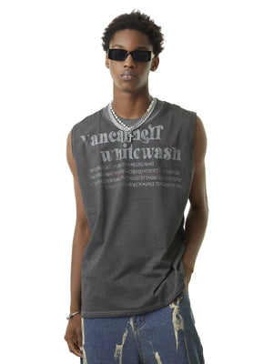 Heavy Worker Washed And Broken Retro Font VEST Streetwear - thumbnail 3
