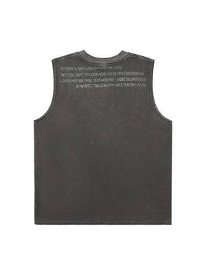 Heavy Worker Washed And Broken Retro Font VEST Streetwear - thumbnail 12