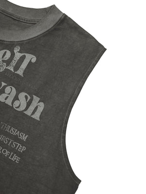 Heavy Worker Washed And Broken Retro Font VEST Streetwear - thumbnail 13