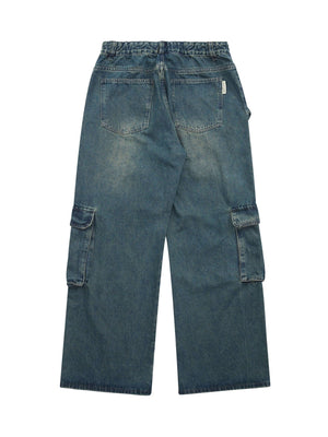 High Street Heavy Duty Design Multi pocket Jeans Streetwear - thumbnail 2