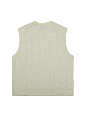 High Street Worn Design Diamond Texture Vest Streetwear - thumbnail 2