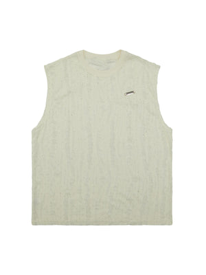 High Street Worn Design Diamond Texture Vest Streetwear - thumbnail 1