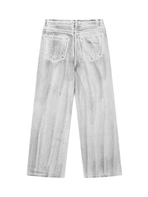 Hip Hop Aged Straight Leg Jeans Streetwear - thumbnail 5