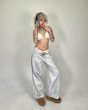 Hip Hop Aged Straight Leg Jeans Streetwear - thumbnail 6