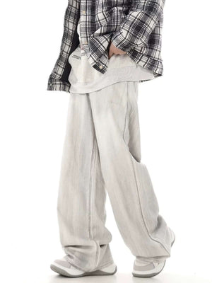 Hip Hop Aged Straight Leg Jeans Streetwear - thumbnail 8