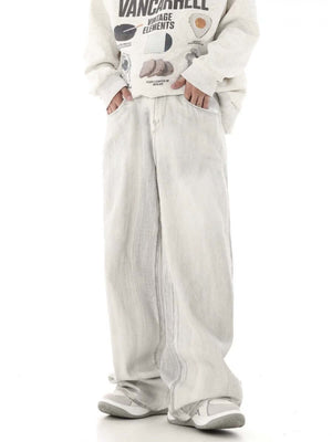 Hip Hop Aged Straight Leg Jeans Streetwear - thumbnail 9