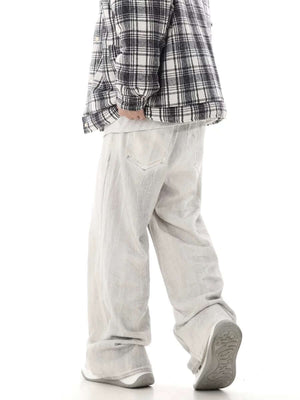 Hip Hop Aged Straight Leg Jeans Streetwear - thumbnail 10