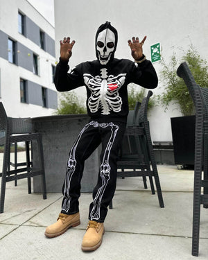 Hip Hop Bones Embroidered Jeans Streetwear - thumbnail 13
