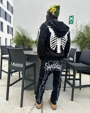 Hip Hop Bones Embroidered Jeans Streetwear - thumbnail 16