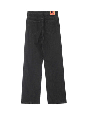 Letter Embroidery Hip Hop Washed Jeans Streetwear - thumbnail 2