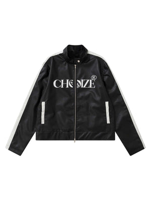 Monkey Monogrammed Leather Jacket Streetwear - thumbnail 2