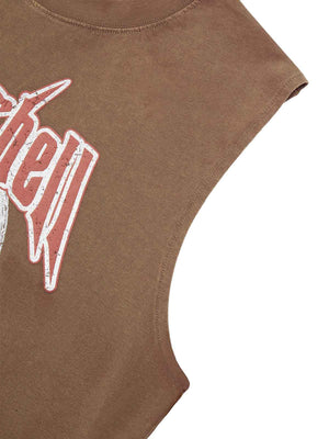 Retro Washed Character Thorns Street Rap Vest Streetwear - thumbnail 7