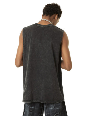 Retro Washed Character Thorns Street Rap Vest Streetwear - thumbnail 12