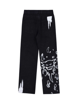 Skull Centipede Print Casual Pants Streetwear - thumbnail 2