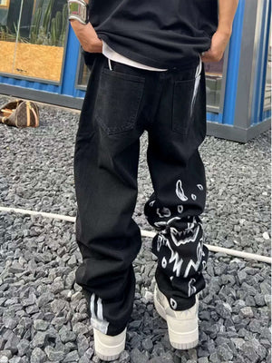 Skull Centipede Print Casual Pants Streetwear - thumbnail 5