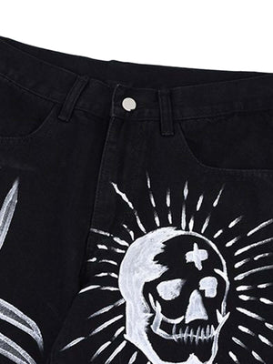 Skull Centipede Print Casual Pants Streetwear - thumbnail 6