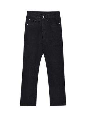 Skull Flame Monogram Embroidered Slim Fit Jeans Streetwear - thumbnail 8