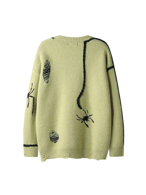 Spider Distressed Oversized Sweater Streetwear - thumbnail 4