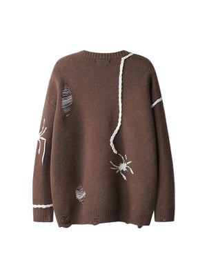 Spider Distressed Oversized Sweater Streetwear - thumbnail 7