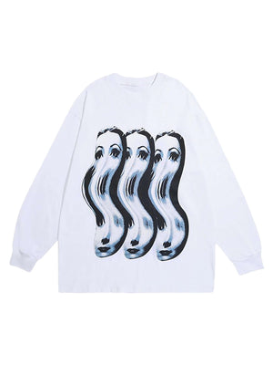 Spoof Portrait Crew Neck Sweatshirt Streetwear - thumbnail 3