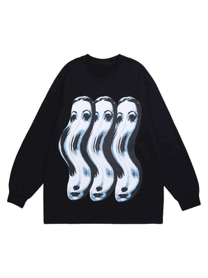 Spoof Portrait Crew Neck Sweatshirt Streetwear - thumbnail 1