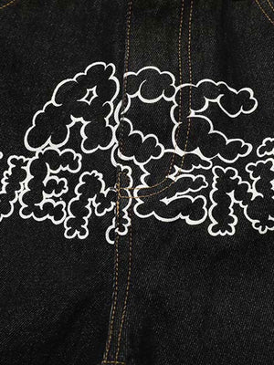 Star Letter Print Jeans Streetwear - thumbnail 4