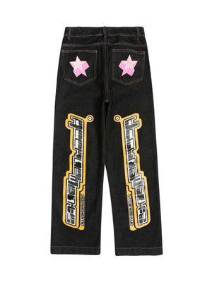 Star Letter Print Jeans Streetwear - thumbnail 8