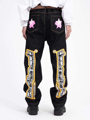 Star Letter Print Jeans Streetwear - thumbnail 10