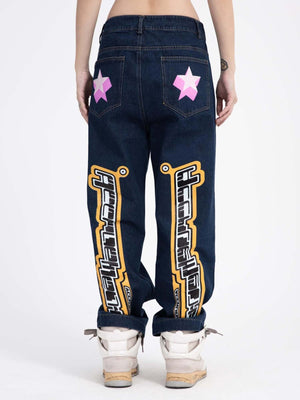 Star Letter Print Jeans Streetwear - thumbnail 12