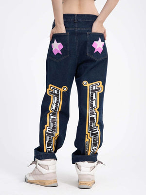 Star Letter Print Jeans Streetwear - thumbnail 13
