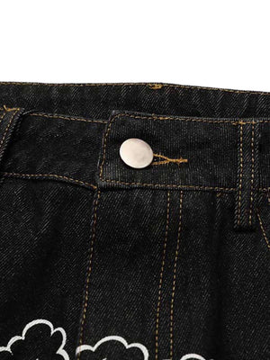 Star Letter Print Jeans Streetwear - thumbnail 2
