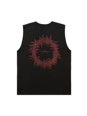 Thorn Ring Retro Font Street Rap Sleeveless Vest Streetwear - thumbnail 2