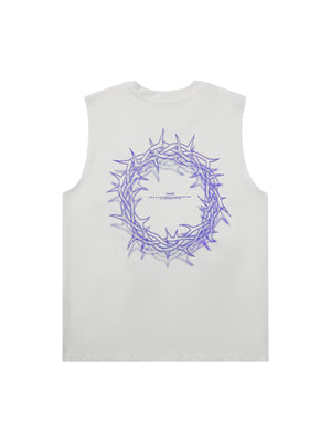 Thorn Ring Retro Font Street Rap Sleeveless Vest Streetwear - thumbnail 6