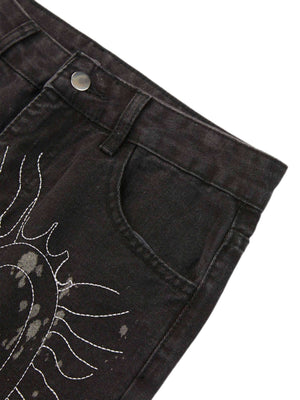 Topstitched White Straight leg Jeans Streetwear - thumbnail 4