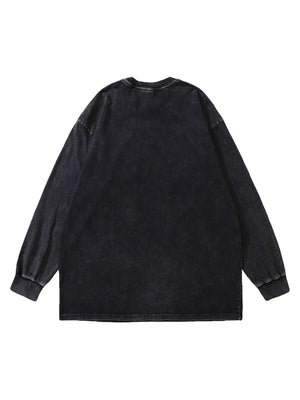 Vintage Skull Crew Neck Sweatshirt Streetwear - thumbnail 2