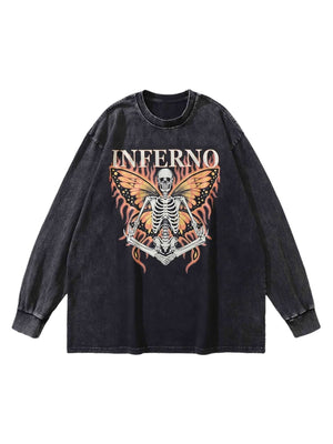 Vintage Skull Crew Neck Sweatshirt Streetwear - thumbnail 1