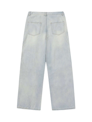 Vintage Washed Multi pocket Work Jeans Streetwear - thumbnail 2
