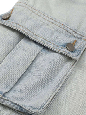 Vintage Washed Multi pocket Work Jeans Streetwear - thumbnail 4