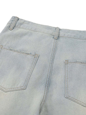 Vintage Washed Multi pocket Work Jeans Streetwear - thumbnail 6