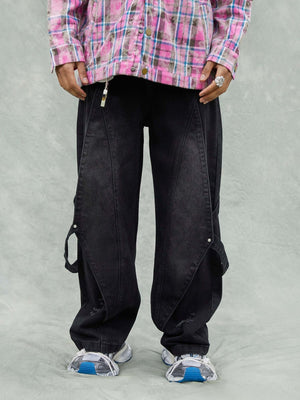 Washed Ripped Denim Jeans Streetwear - thumbnail 1