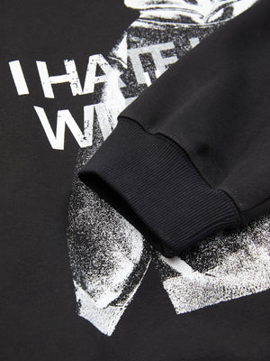 Lustiger Slogan Hoodie mit Foto-Print – Nahaufnahme Print und Bündchen | XoKool