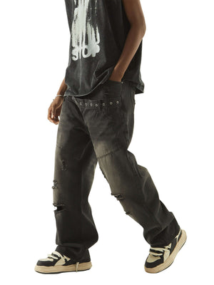 Vintage Washed Distressed Jeans Streetwear - thumbnail 7