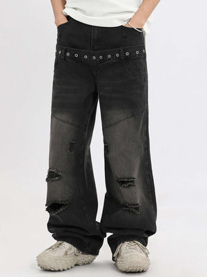Vintage Washed Distressed Jeans Streetwear - thumbnail 11