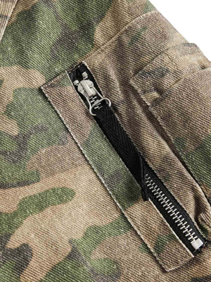 Camouflage Faux Two-Piece Hooded Jacket - thumbnail 7