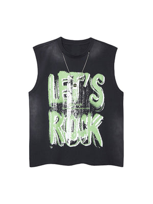 Street Graphic Spray Print Necklace T-Shirt - thumbnail 1
