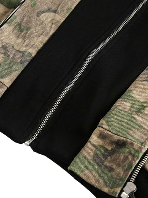 Camouflage Faux Two-Piece Hooded Jacket - thumbnail 5