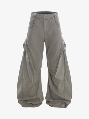 Vintage Distressed Pleated Barrel Pants - thumbnail 1