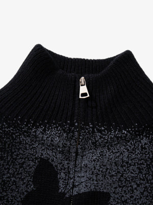 Street Dark Phantom Butterfly Stand-Collar Knit Cardigan Sweater - thumbnail 5