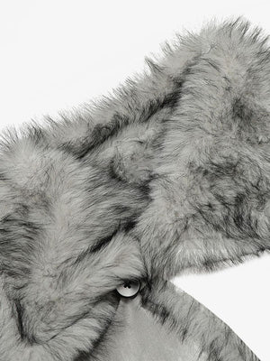 Vintage Dirty Dyed Washed Faux Fur Collar Padded Jacket - thumbnail 13