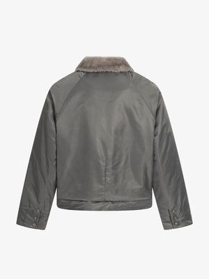 Deconstructed Patchwork Fur Collar Bomber Jacket - thumbnail 3